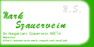 mark szauervein business card